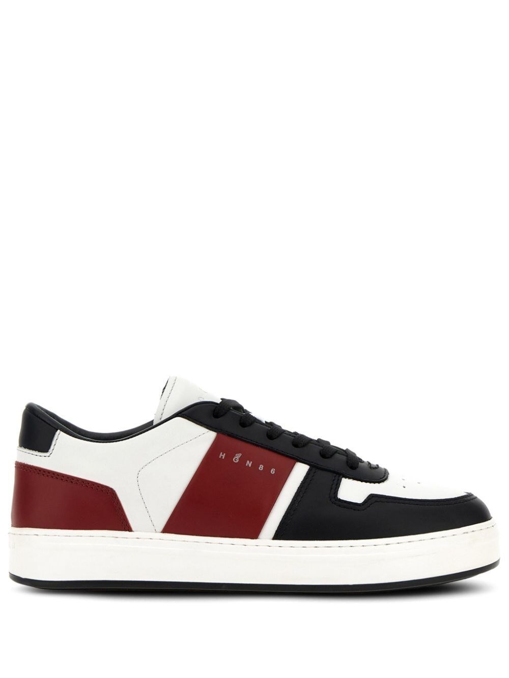 Hogan Round Toe Rubber Sole Sneakers In White