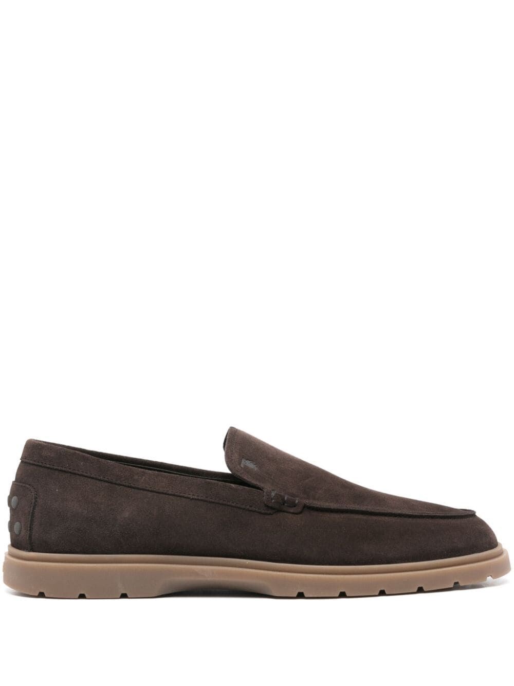 Shop Tod's Slipper Loafers In Suede In Brown