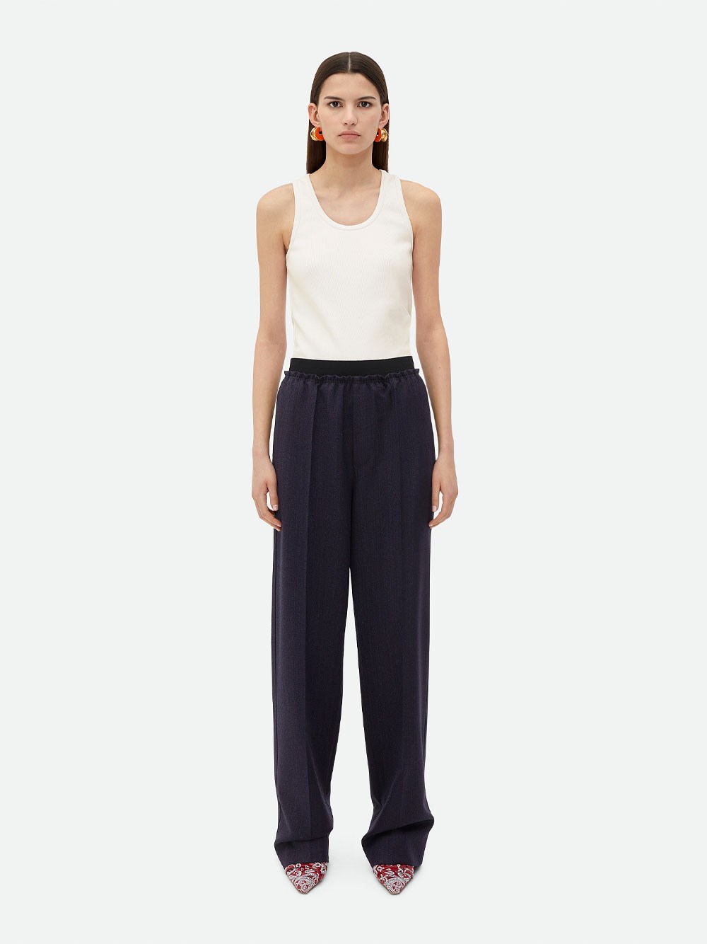 STRIPED WOOL TROUSERS