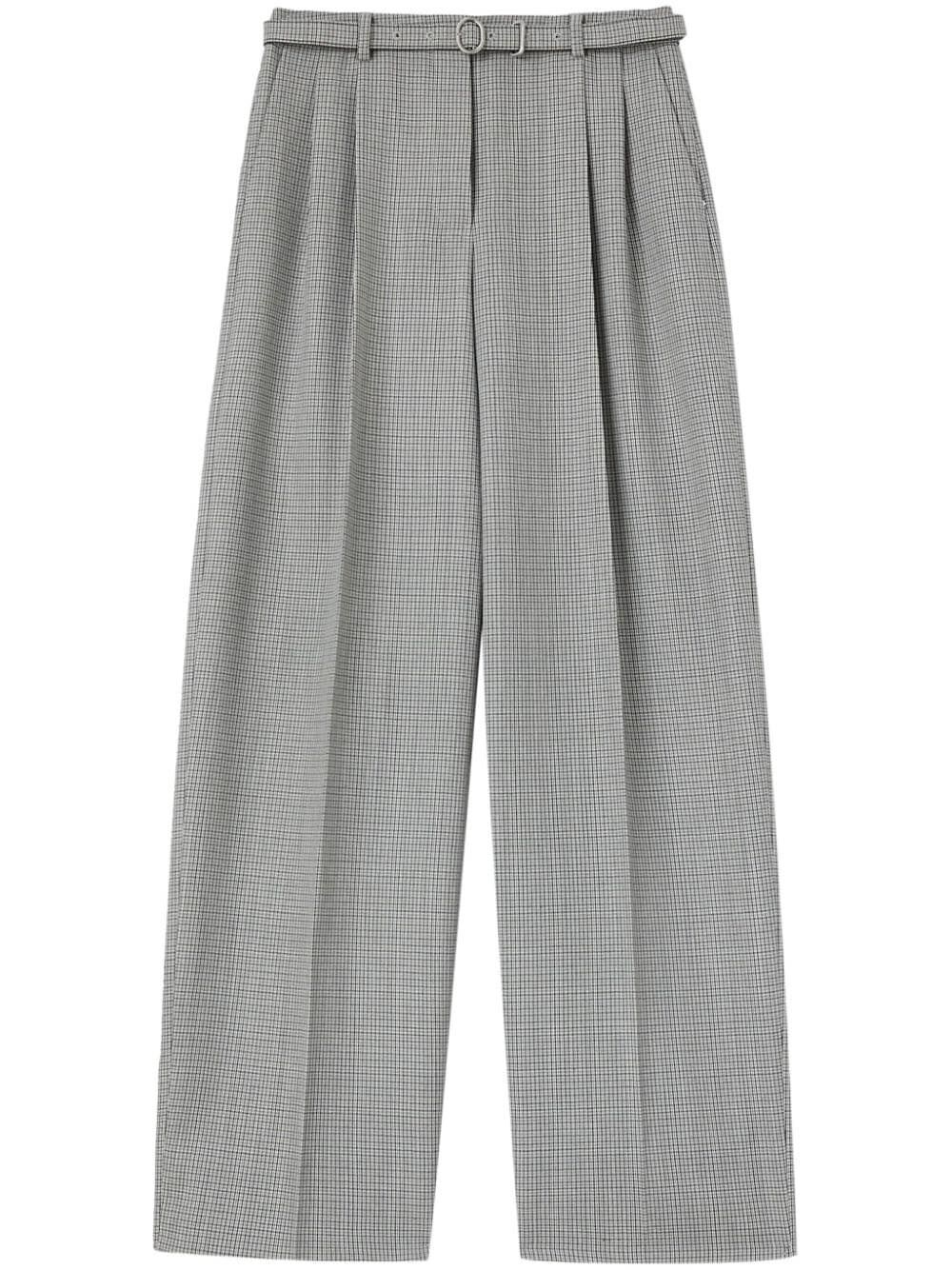 TAILORED CHECKED TROUSERS WITH BELT 