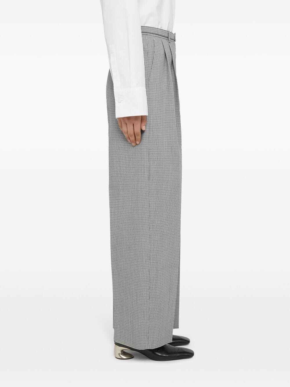 TAILORED CHECKED TROUSERS WITH BELT 