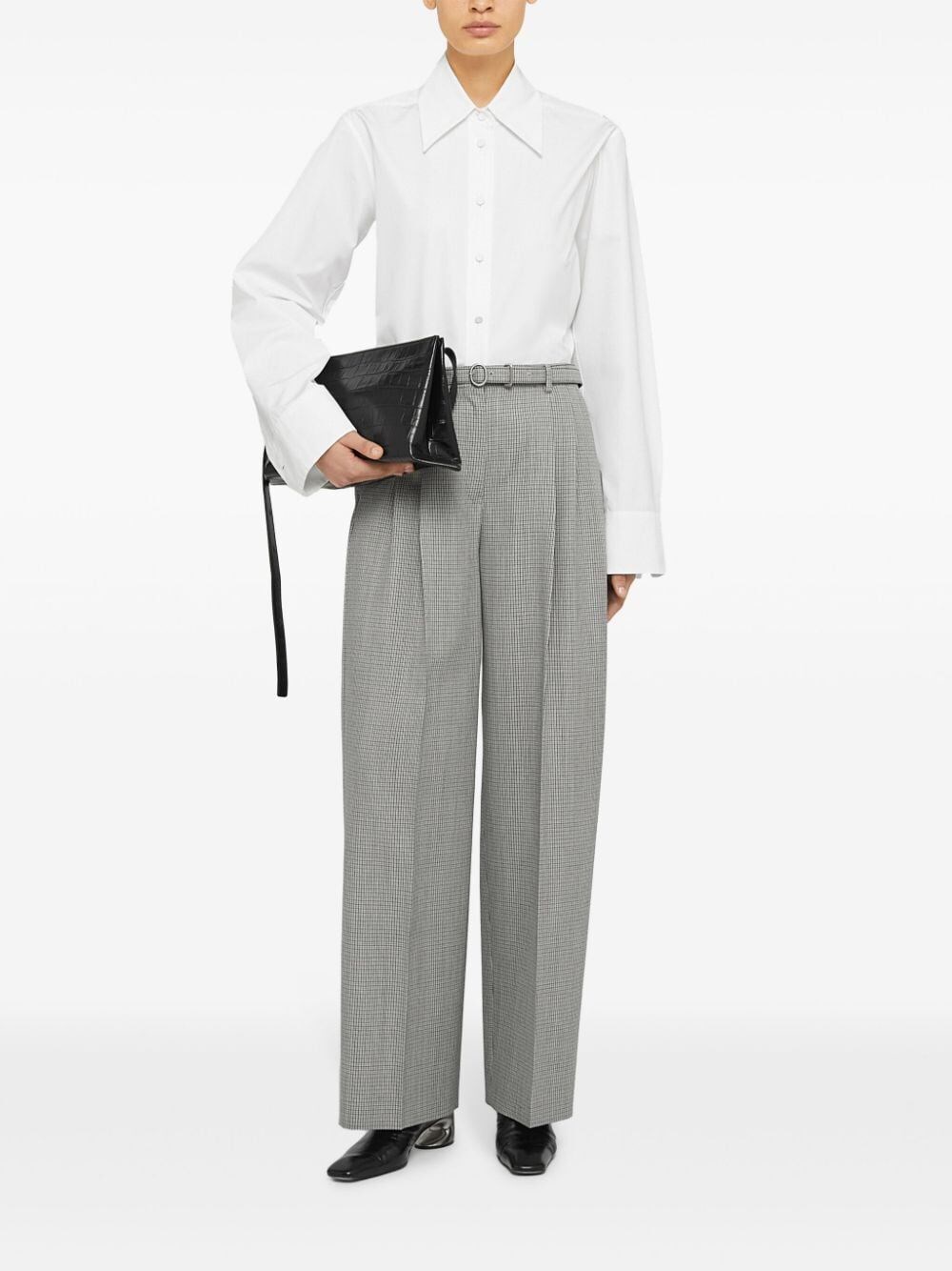 TAILORED CHECKED TROUSERS WITH BELT 