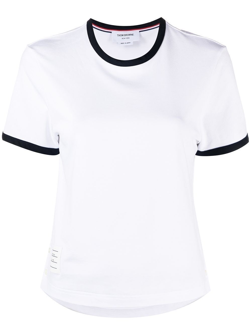 Shop Thom Browne T-shirt Ringer In Jersey In White