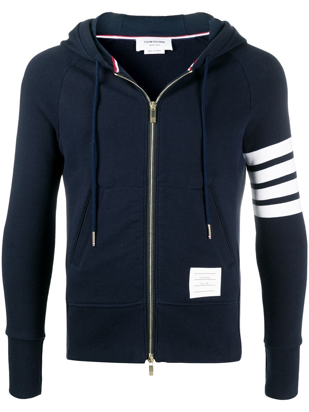 Shop Thom Browne 4-bar Full Zip Sweatshirt In Blue