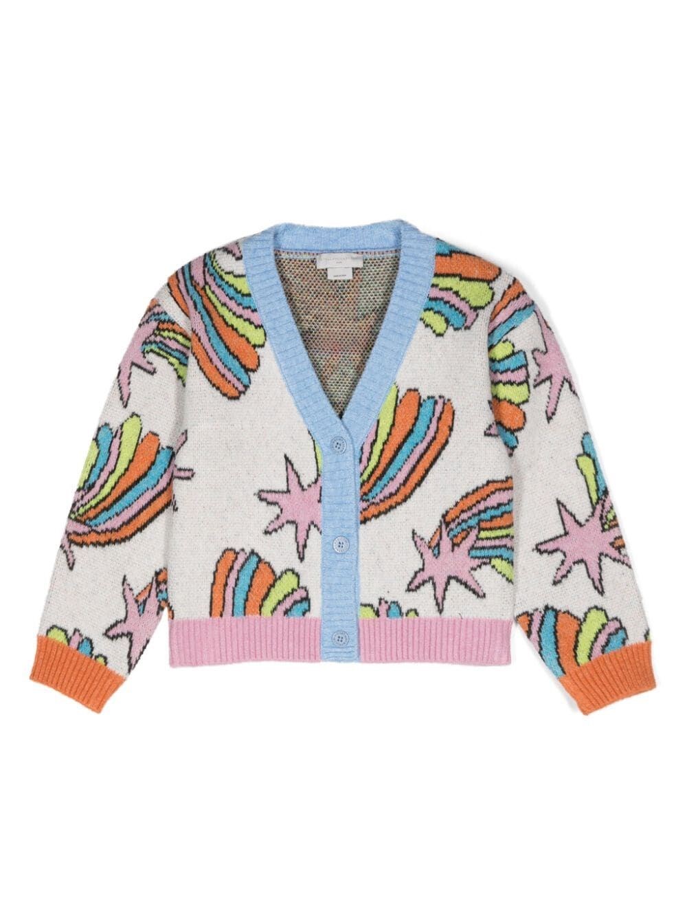 Shop Stella Mccartney Shooting Stars Knitted Cardigan In Multicolour