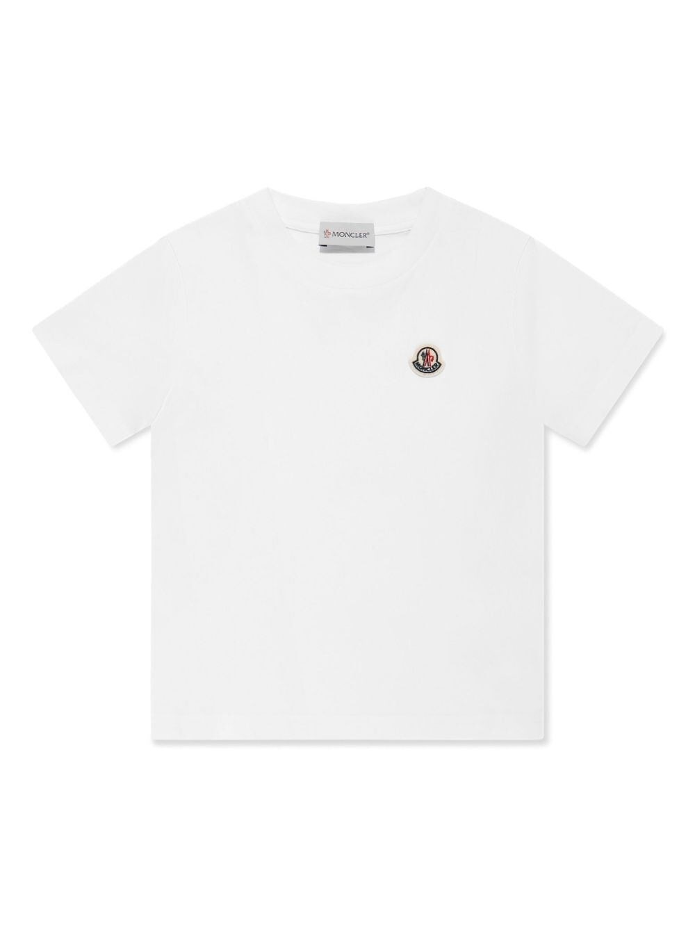 Shop Moncler Logo-patch Cotton T-shirt In White