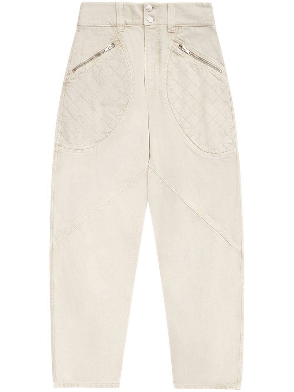 Shop Isabel Marant Catarina Tapered Jeans In Nude & Neutrals