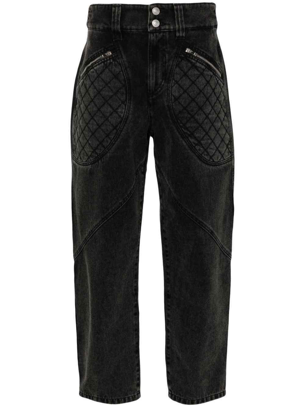 Shop Isabel Marant Catarina Tapered Jeans In Grey