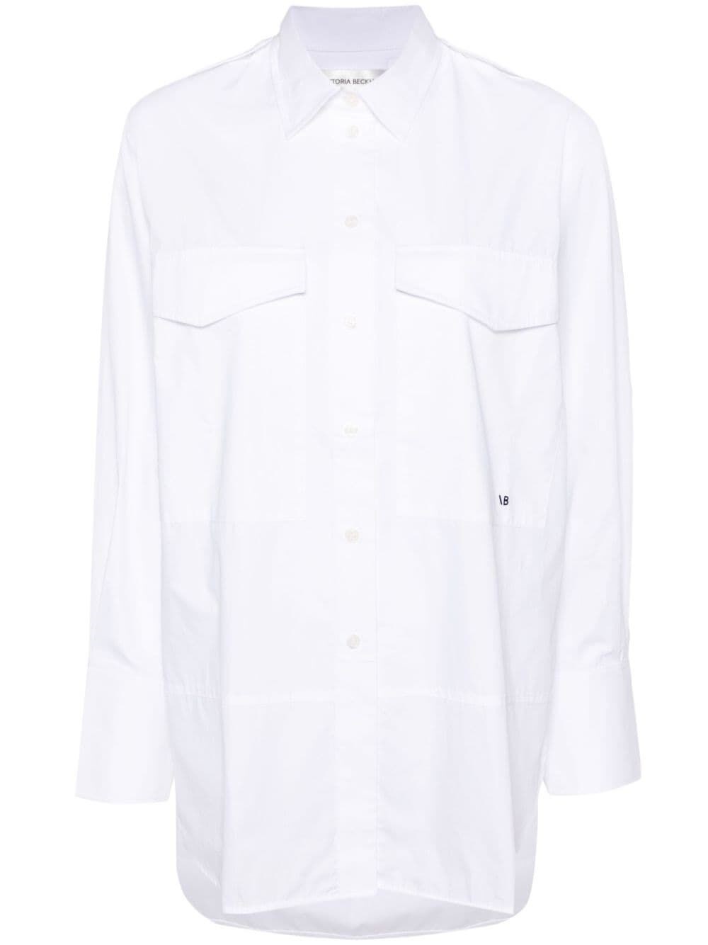 Shop Victoria Beckham Oversized Xl Pocket Shirt In White