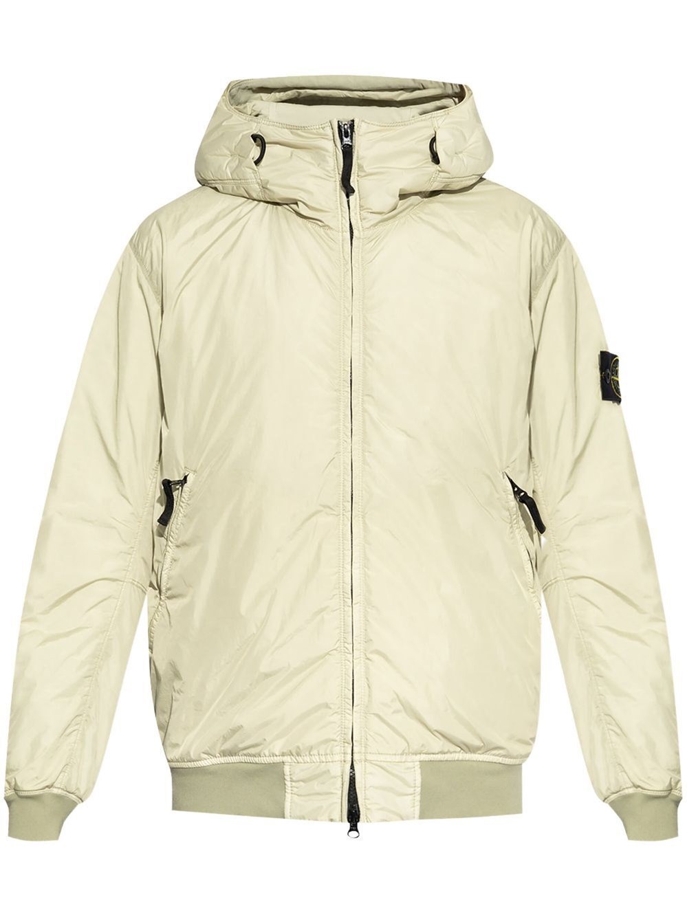 Shop Stone Island Hooded Zipped Jacket In White