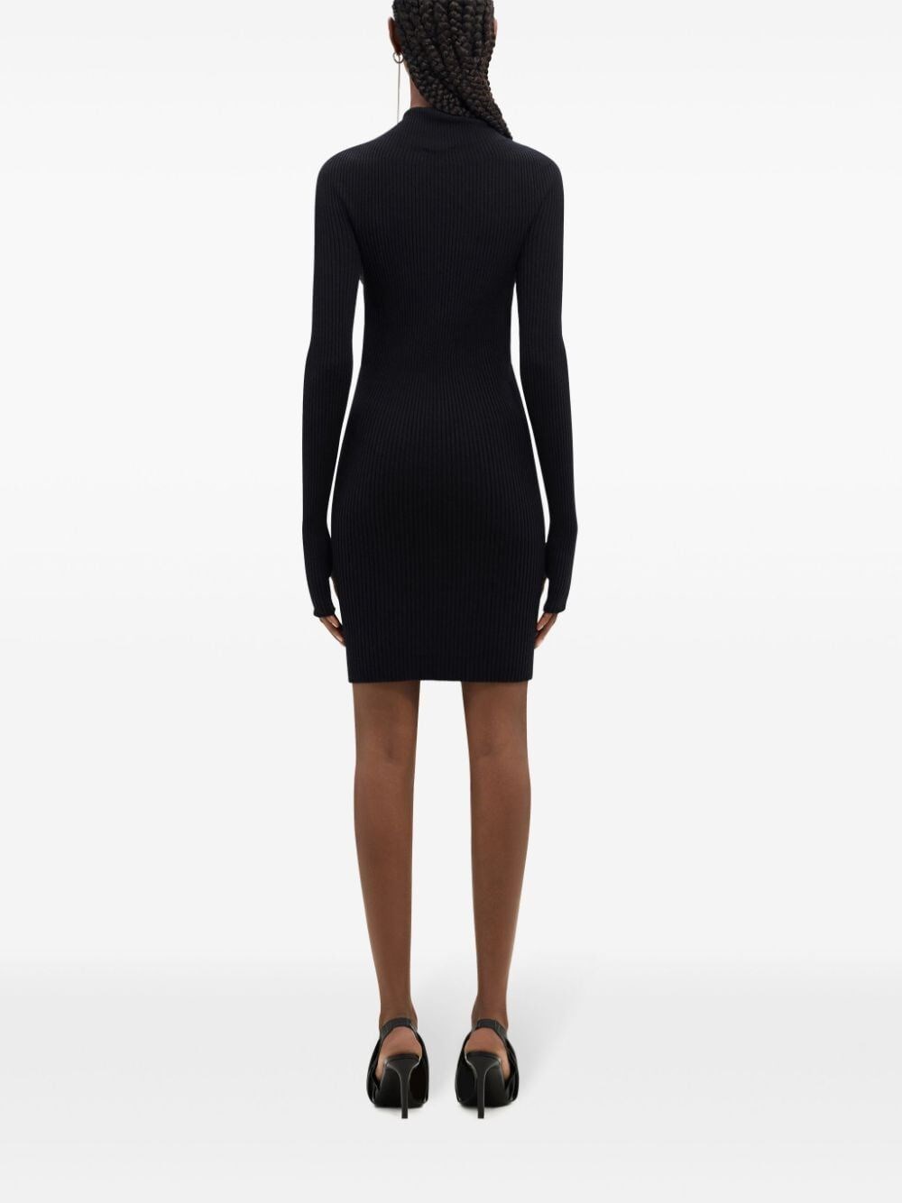 ENGINEERED LIGHT RIB MOCKNECK MINI DRESS
