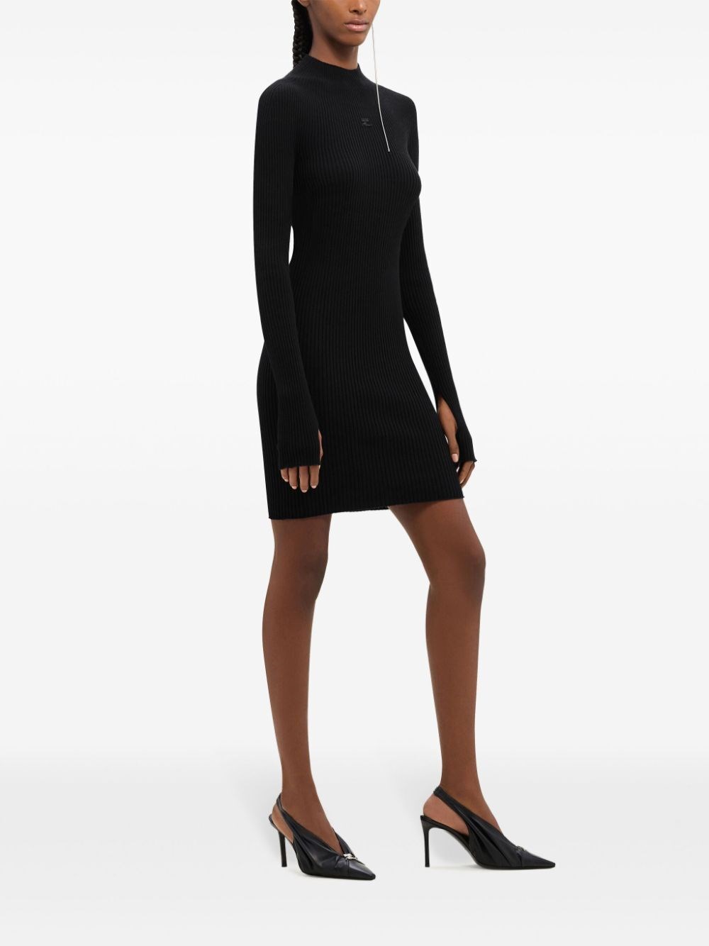 ENGINEERED LIGHT RIB MOCKNECK MINI DRESS