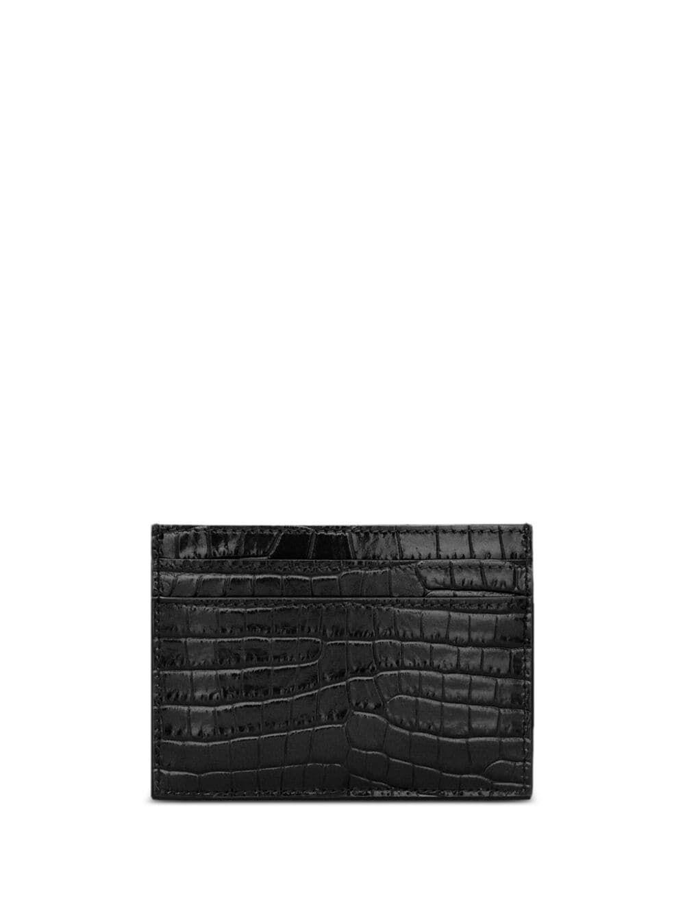 CASSANDRE CARD CASE IN CROCODILE-EMBOSSED SHINY LEATHER