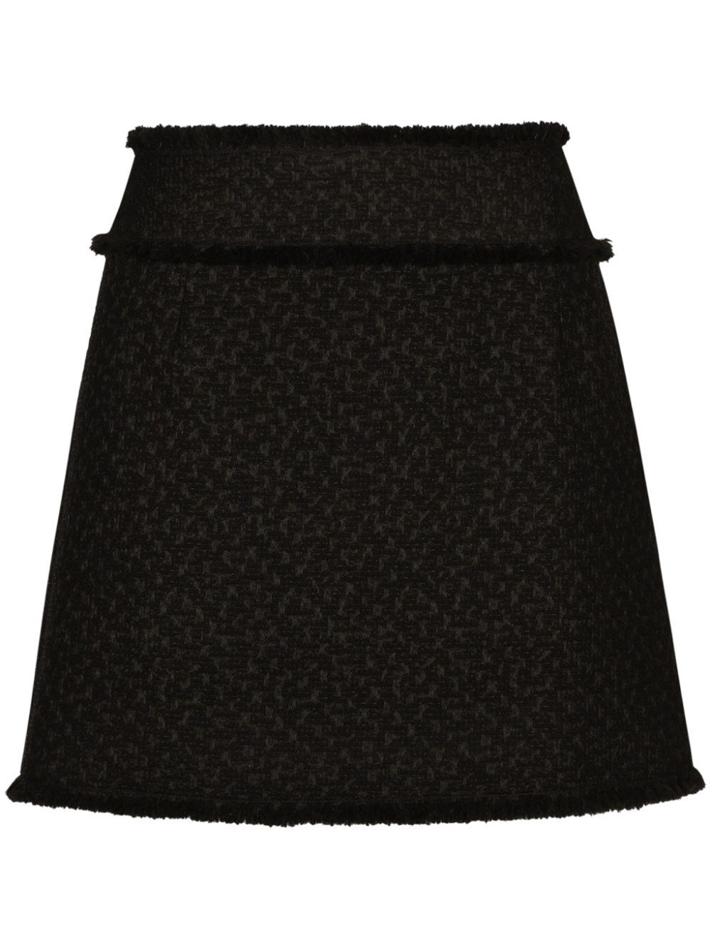 Dolce & Gabbana Wool-blend Tweed Miniskirt In Black