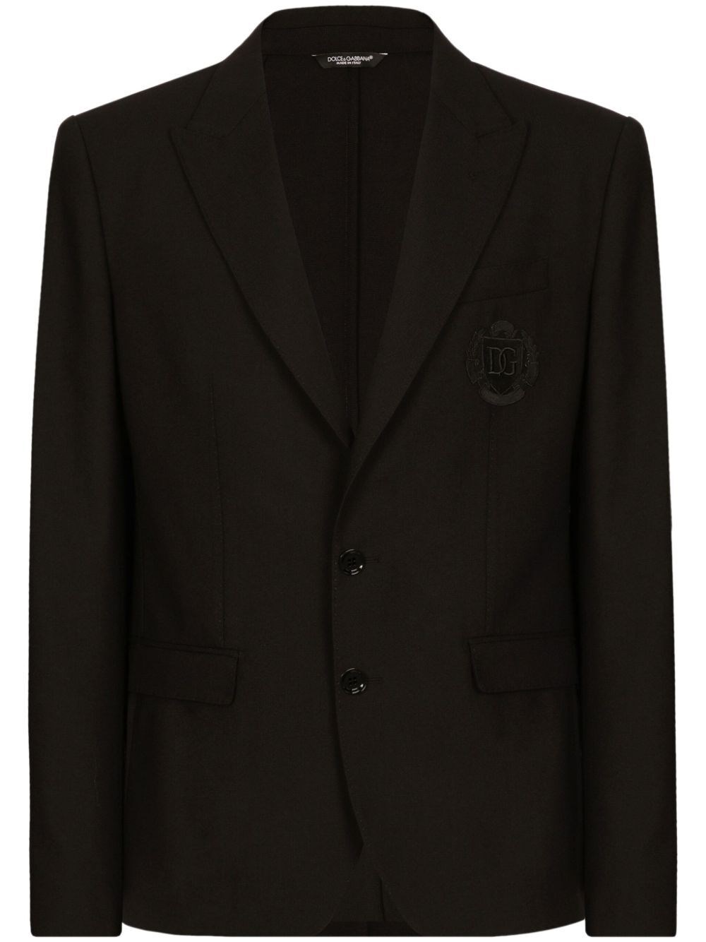 Shop Dolce & Gabbana Single-breasted Stretch Cotton Taormina-fit Jacket In Black