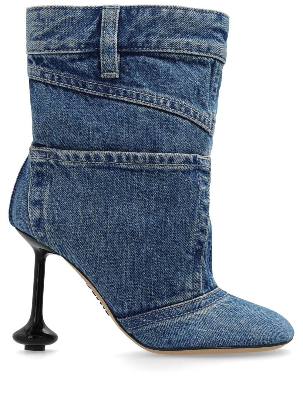 Shop Loewe Denim Toy Ankle Boots In Blue