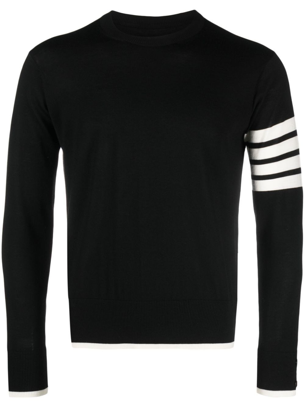 Shop Thom Browne W/4 Bar Stripes Jumper In Black