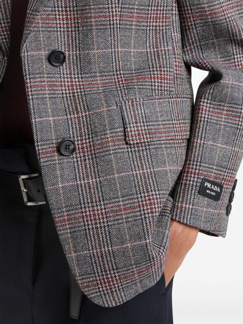 SINGLE-BREASTED PRINCE OF WALES CHECKED JACKET