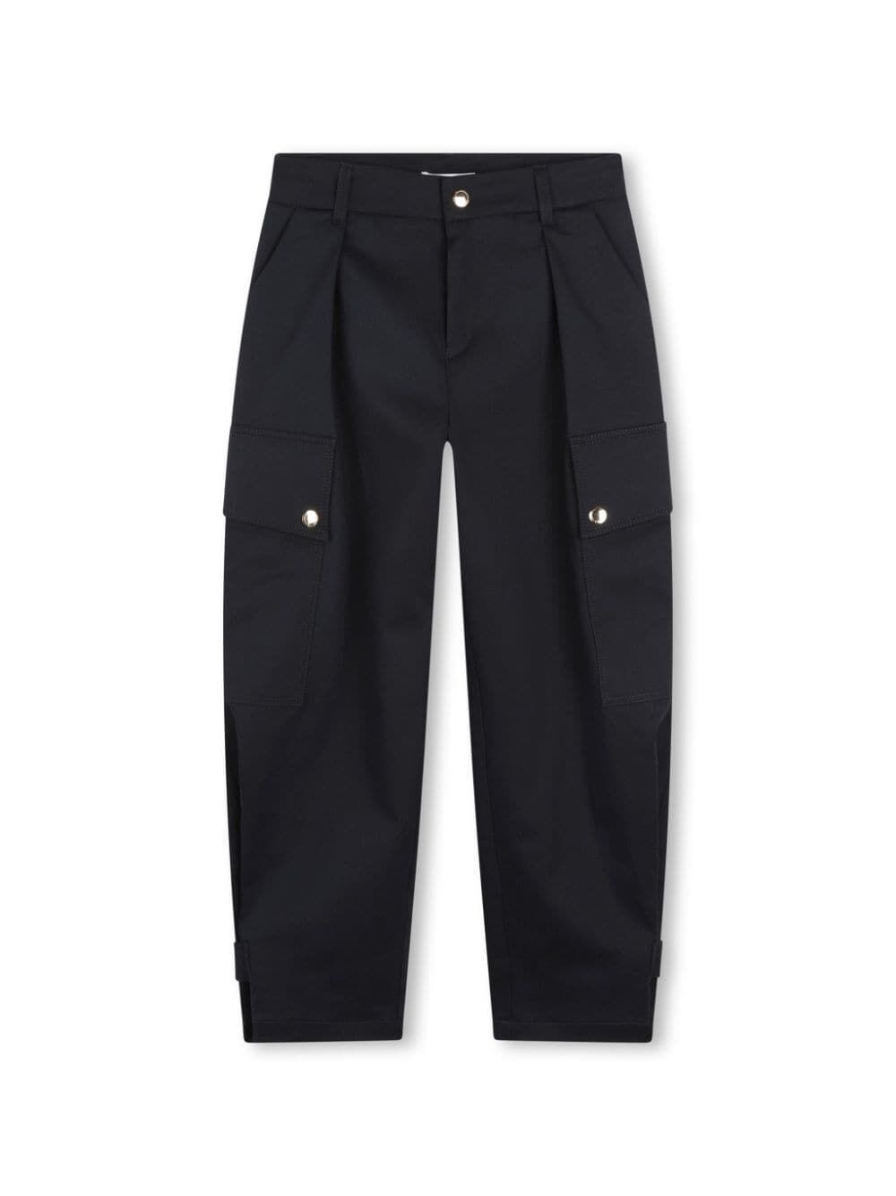 Shop Chloé Stretch-cotton Cargo Trousers In Blue