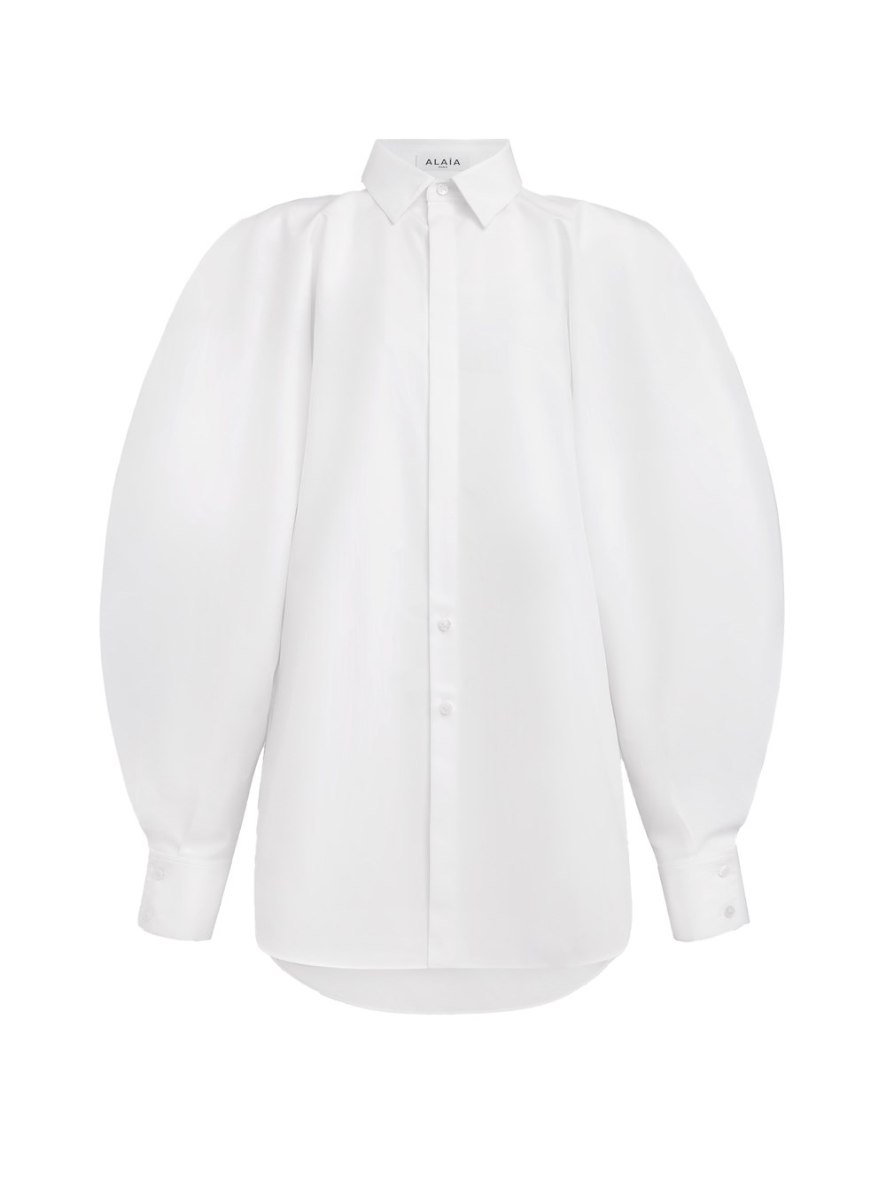 Shop Alaïa Balloon Slevee Shirt In White