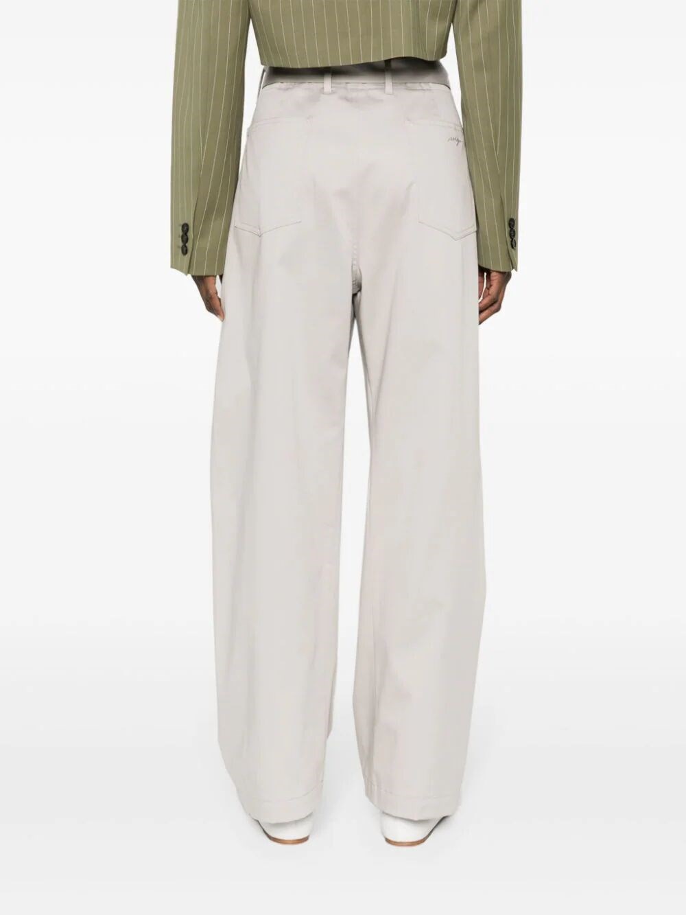 GABARDINE BELTED PANTS 