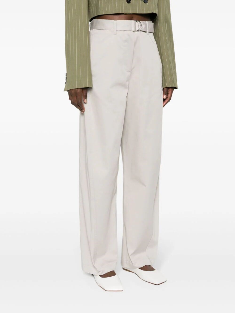 GABARDINE BELTED PANTS 