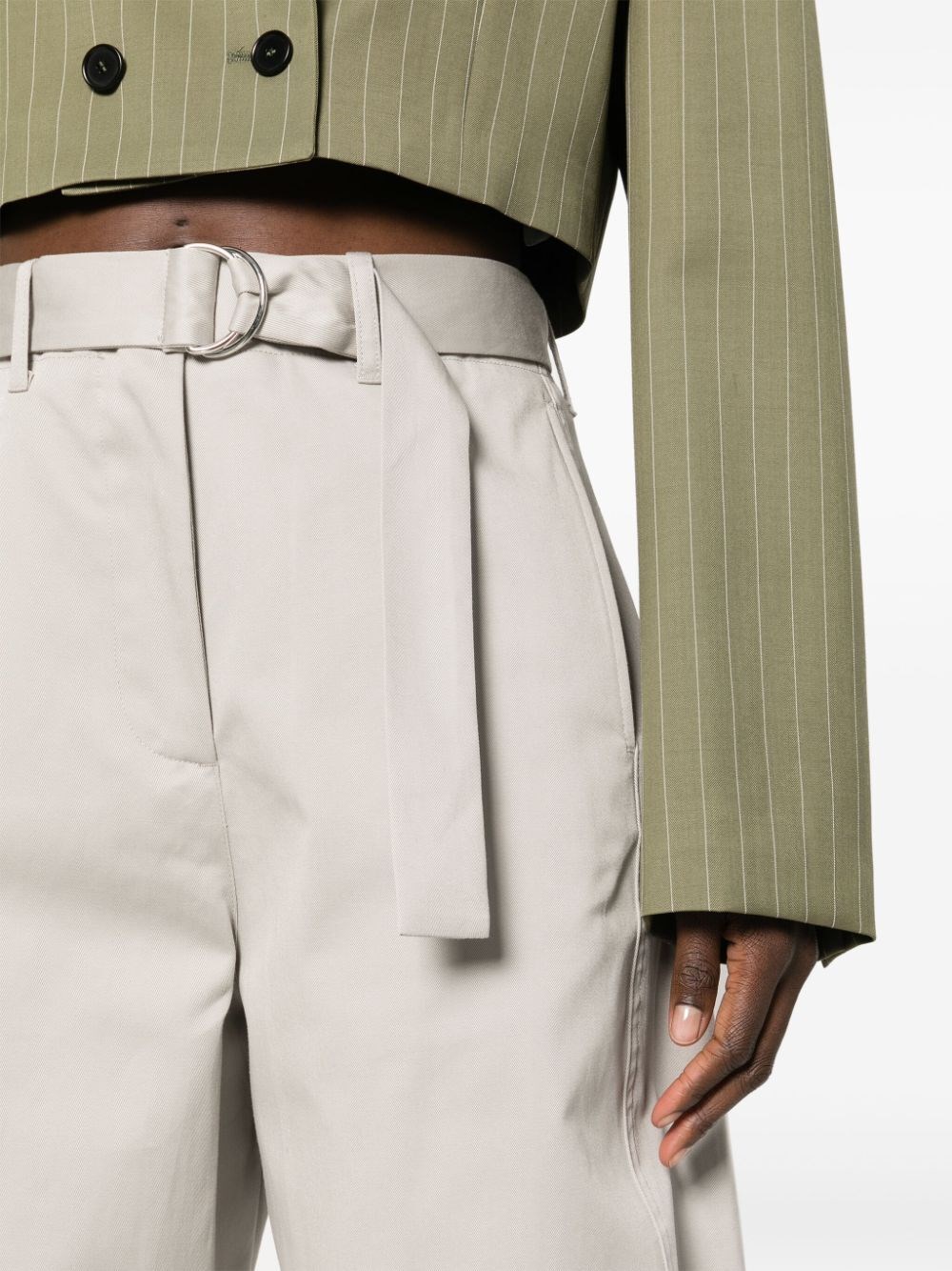 GABARDINE BELTED PANTS 