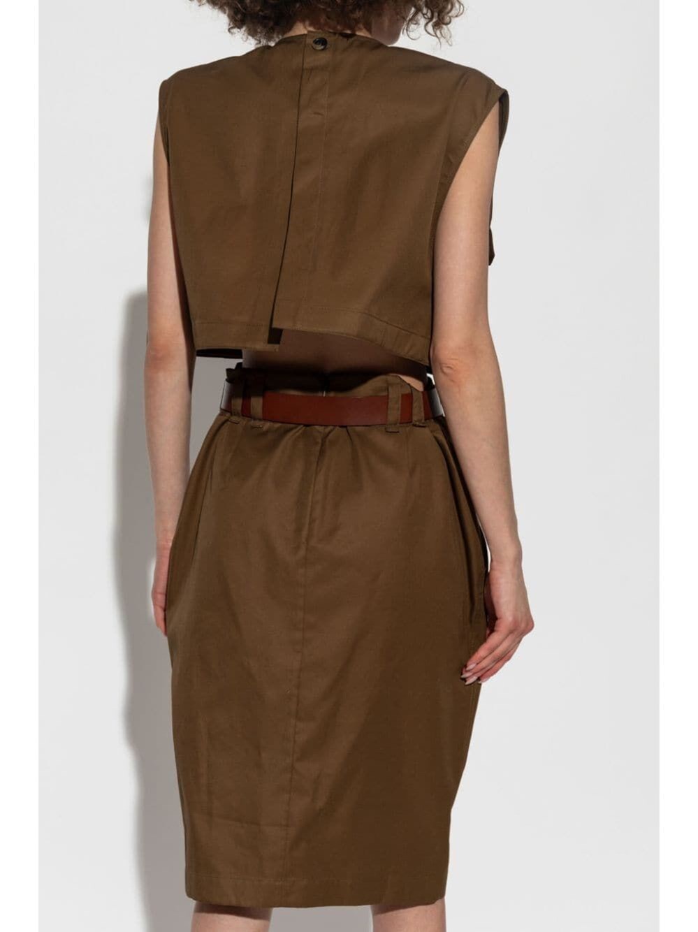 CUT-OUT SAFARI DRESS IN COTTON TWILL 