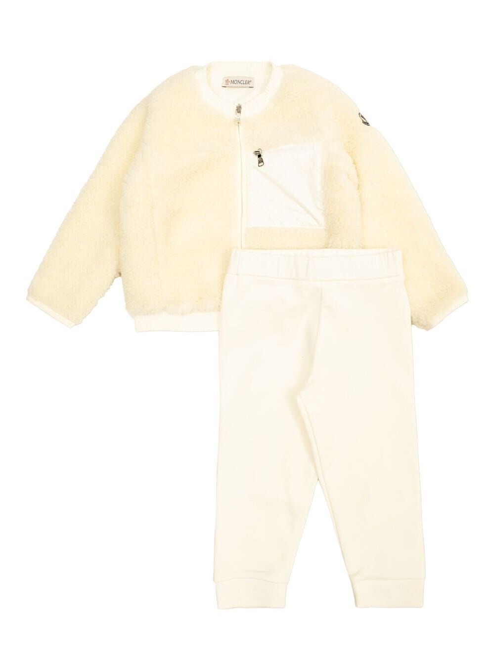 Shop Moncler Kit Emseble Pants And Jacket In Nude & Neutrals