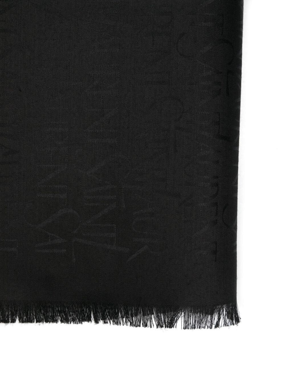 LOGO-JACQUARD FRINGED SCARF