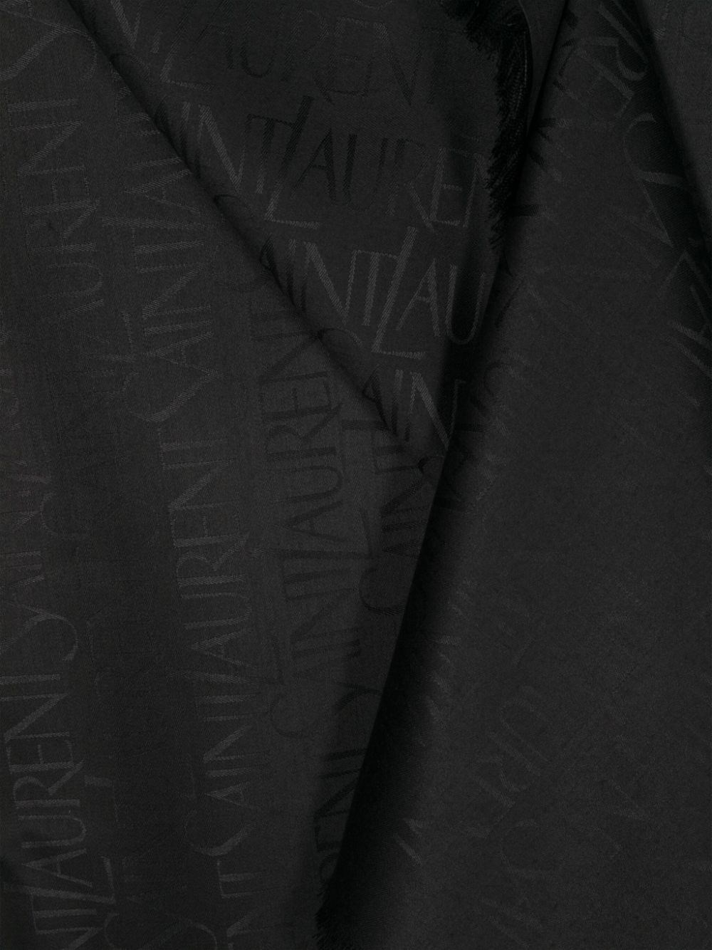 LOGO-JACQUARD FRINGED SCARF