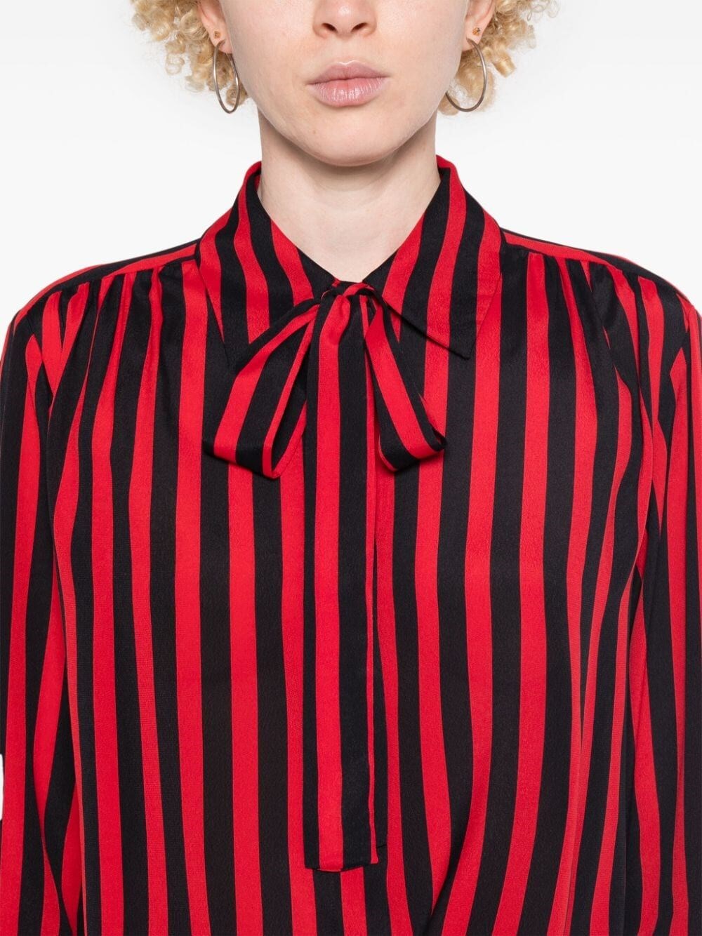 SATIN STRIPED PRINT SHIRT