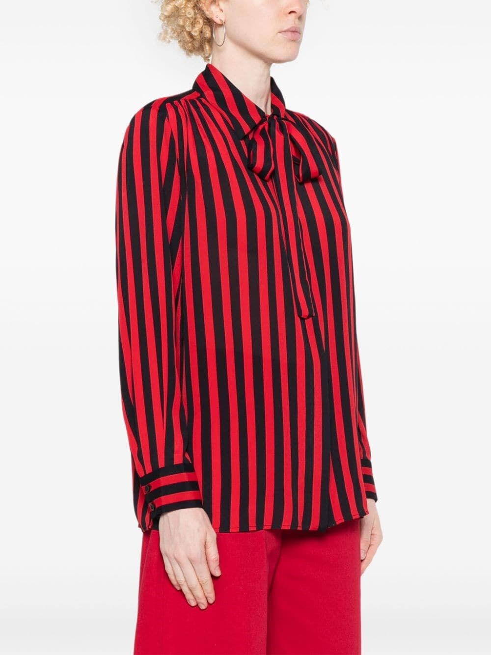 SATIN STRIPED PRINT SHIRT