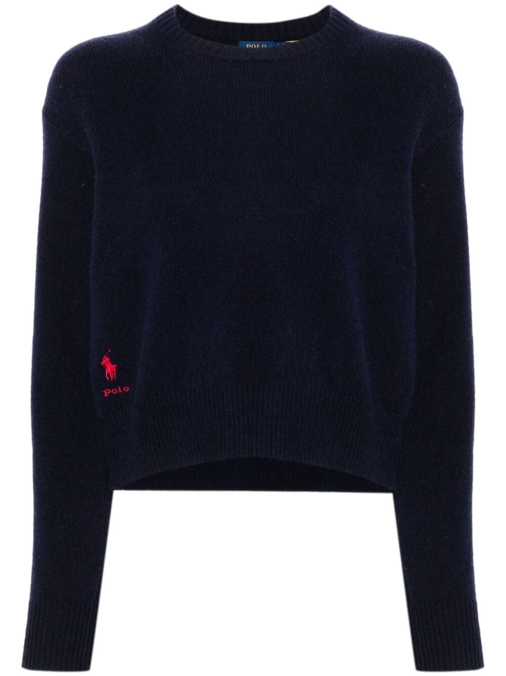 Polo Ralph Lauren Dropped Shoulder Wool Sweater In Blue