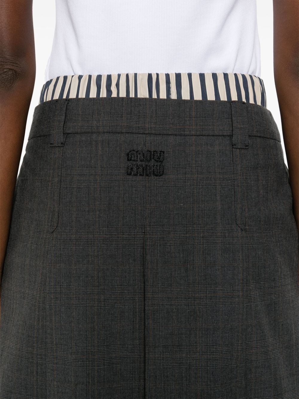 PRINCE OF WALES-PATTERN KNEE LENGHT SKIRT