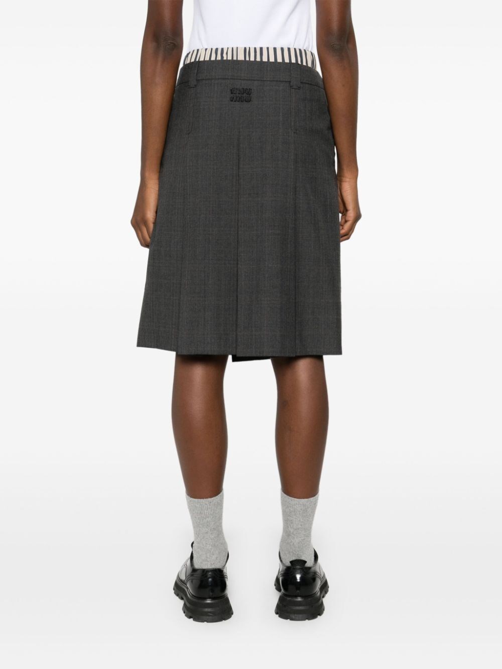 PRINCE OF WALES-PATTERN KNEE LENGHT SKIRT