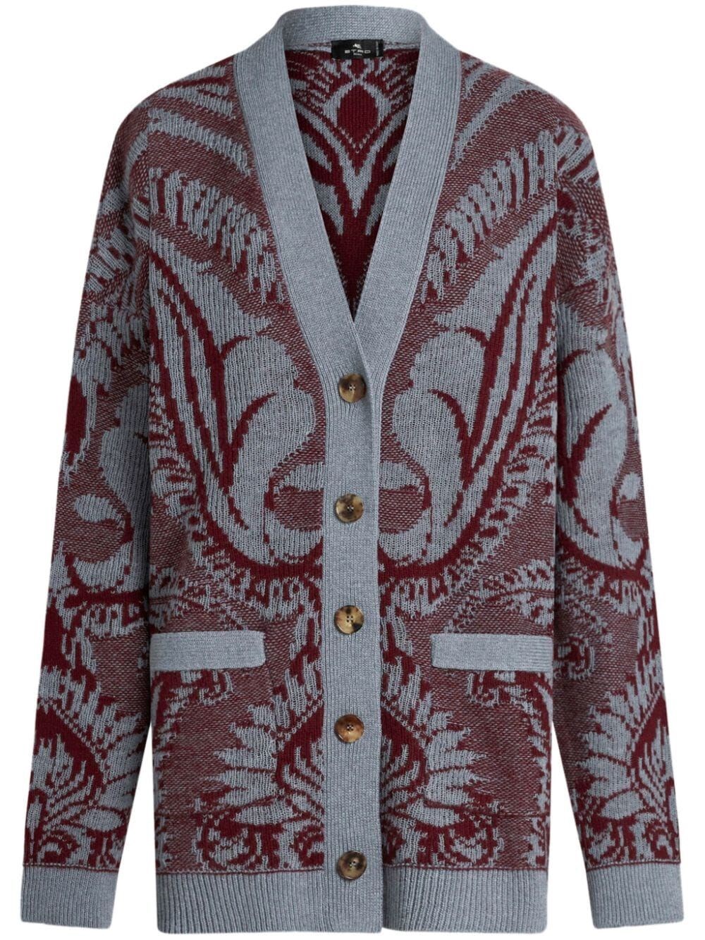 WOOL JACQUARD CARDIGAN