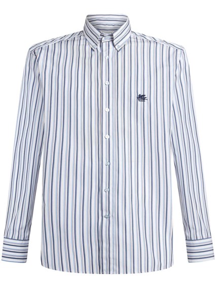 Etro コットンシルクstripedシャツ available on Monti Boutique
