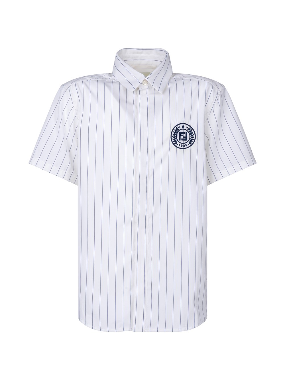 Shop Fendi Pinstripes Shirt In White