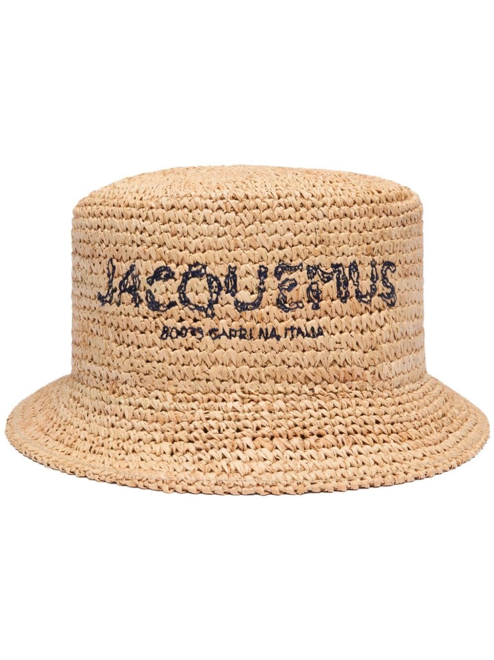 PESCO EMBROIDERED RAFFIA BUCKET HAT