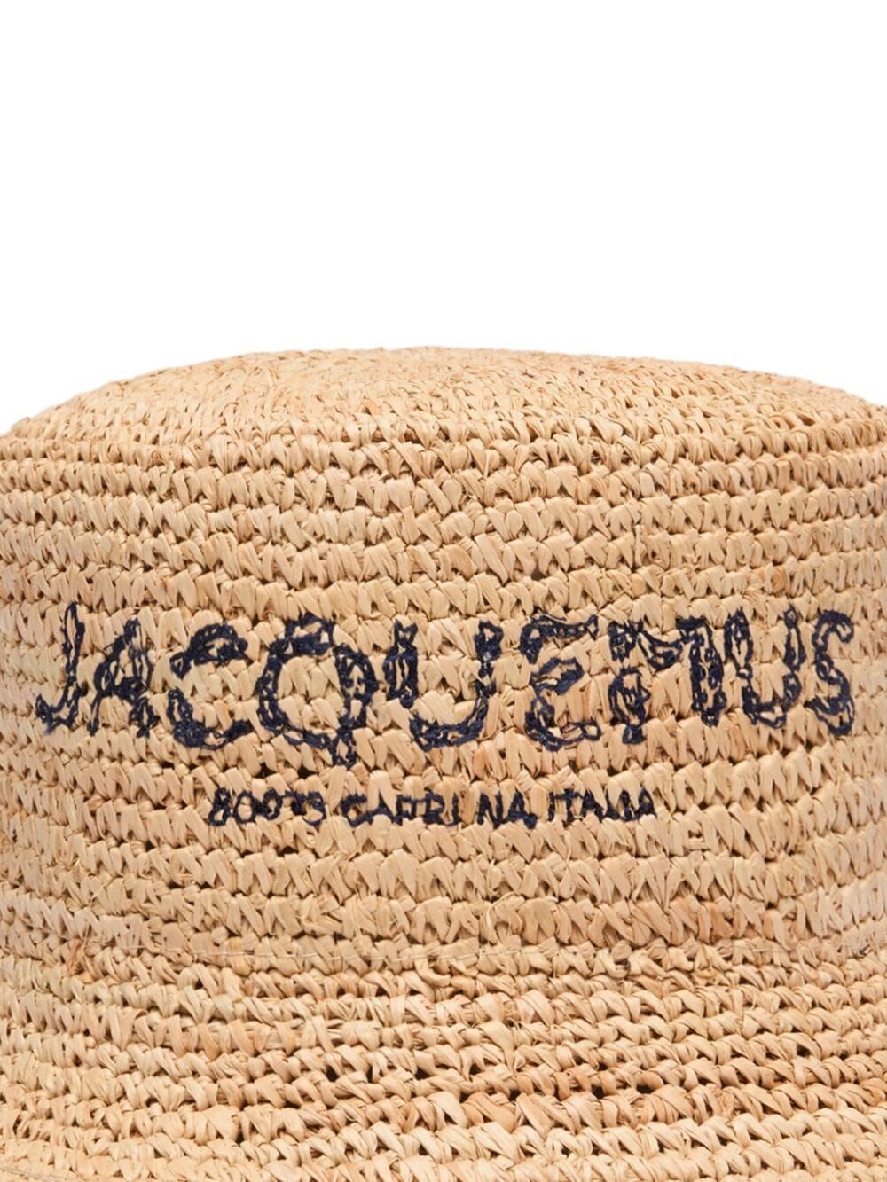 PESCO EMBROIDERED RAFFIA BUCKET HAT