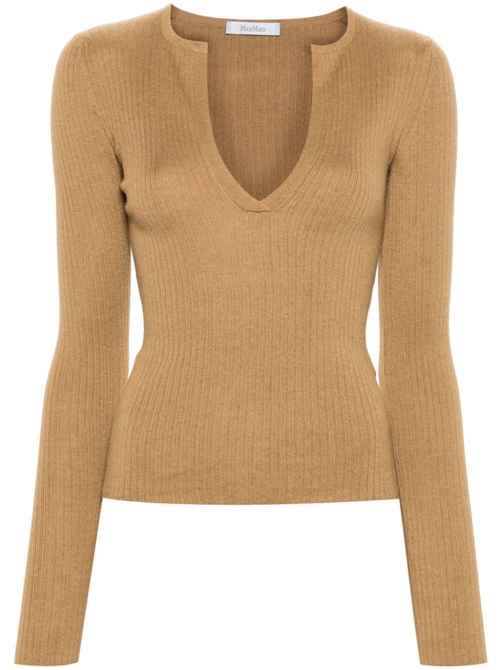 DEEP V NECK RIBBED JUMPER