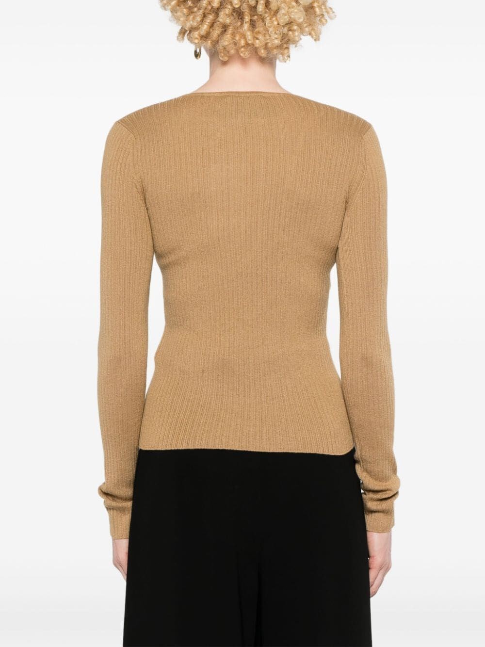 DEEP V NECK RIBBED JUMPER