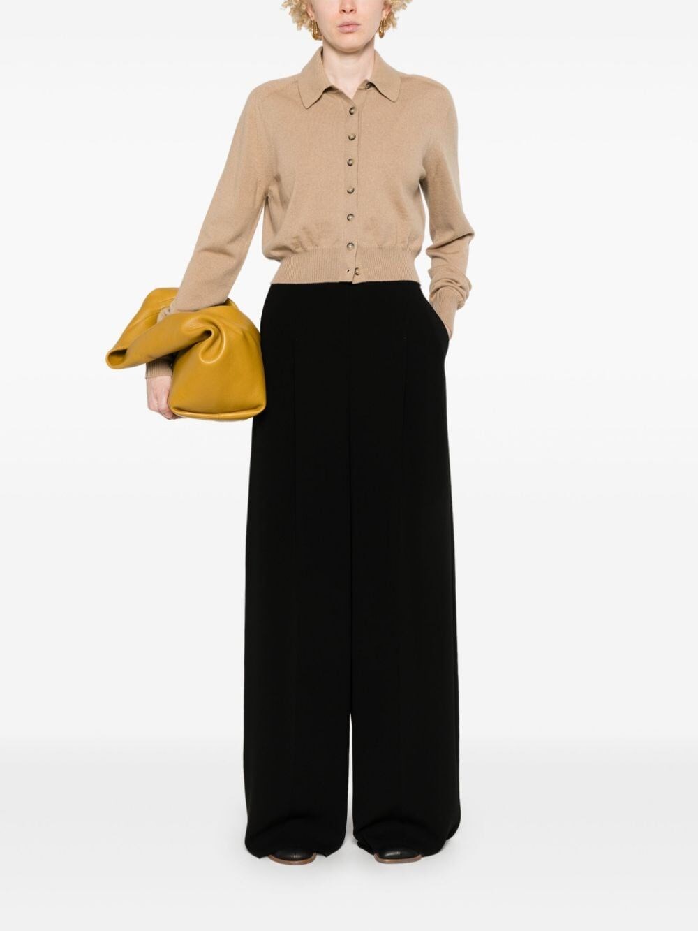 WIDE LEG CADY TROUSERS 
