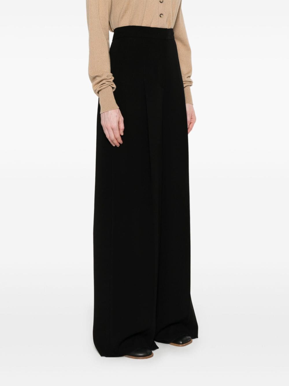 WIDE LEG CADY TROUSERS 