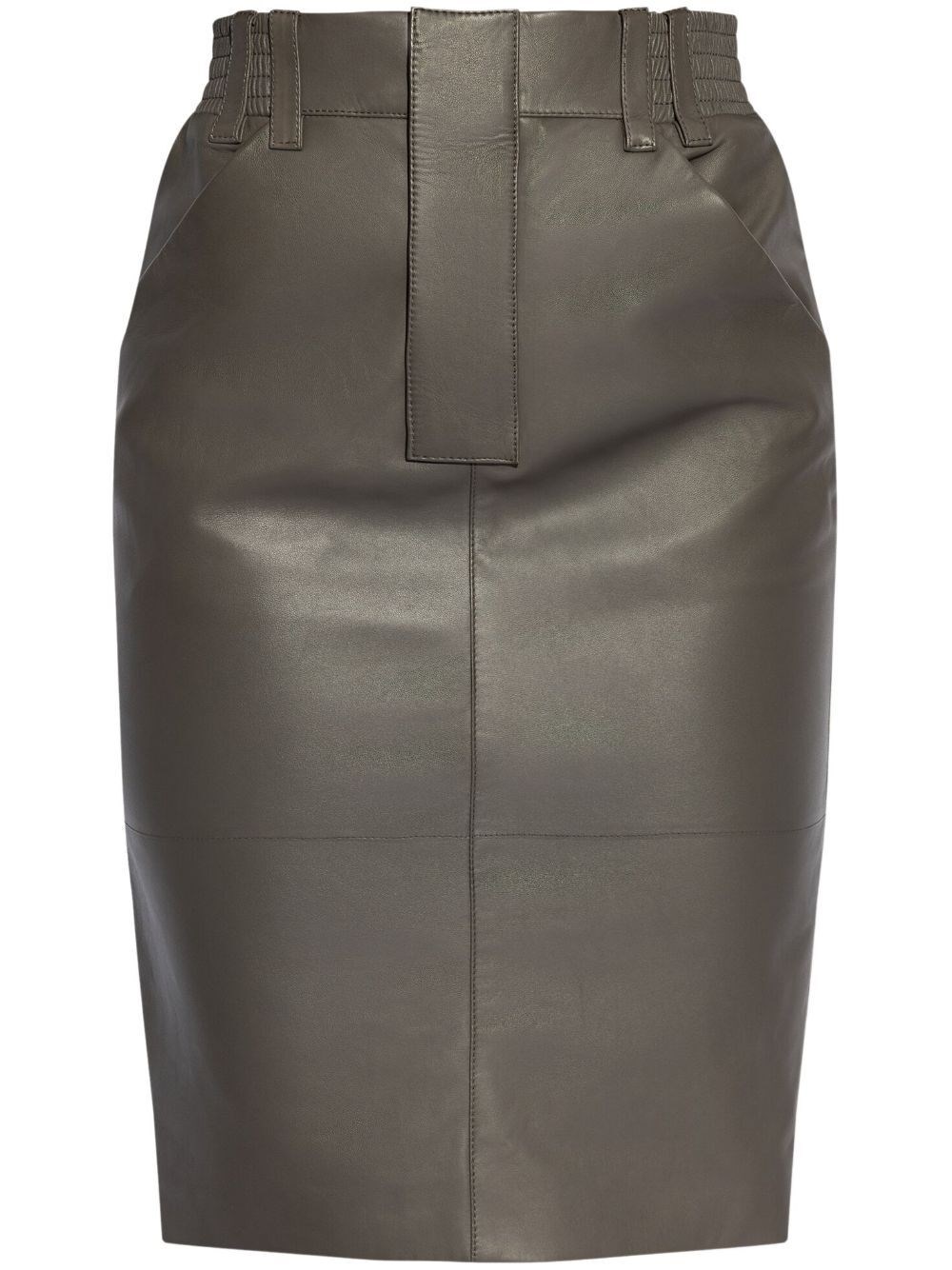 HIGH-WAISTED LEATHER PENCIL SKIRT