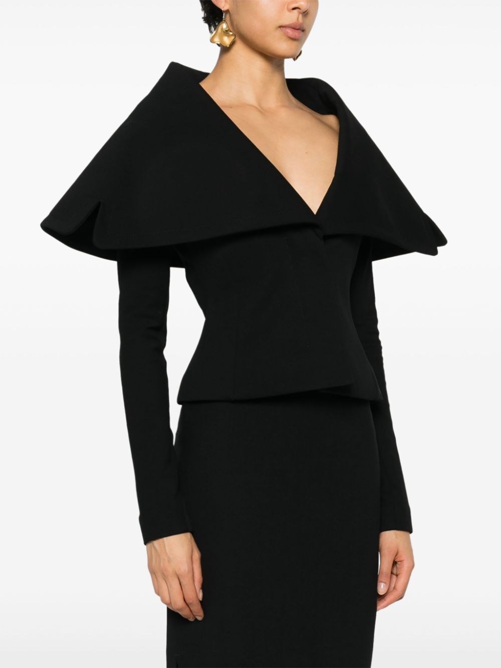 LA VESTE DRAPED COLLAR JACKET