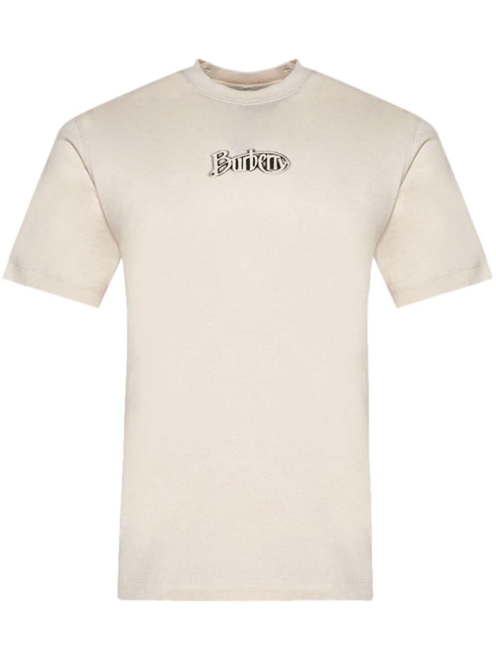 Shop Burberry Jersey T-shirt With Archival Distressed Logo In Nude & Neutrals