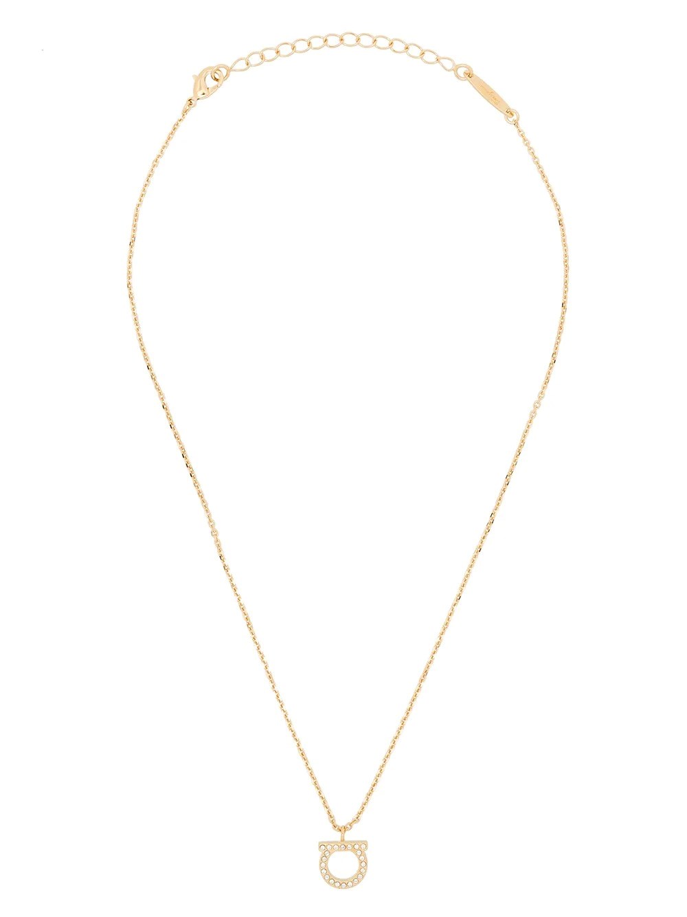 Ferragamo Women's Metallic Gancini Crystals Necklace - L