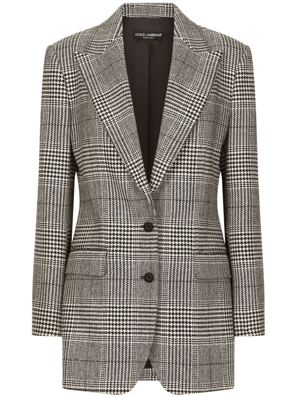 Shop Dolce & Gabbana Pied De Poule Check Blazer In Multicolour